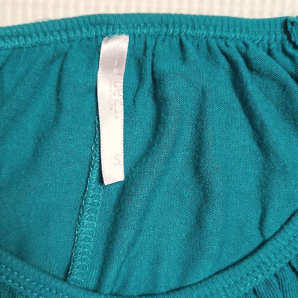 Rue21 Green Short Sleeve Top Drop waist Wide Waistband Size-Small - Picture 3 of 4